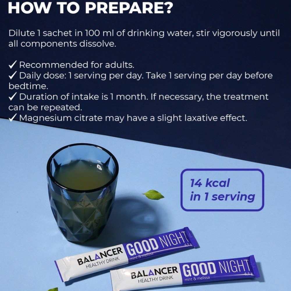 BALANCER GOOD NIGHT Magnesium Drink, 10 sticks