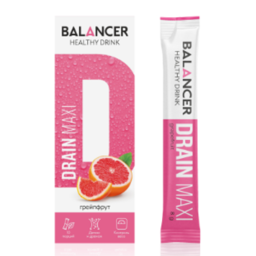 BALANCER DRAIN MAXI draining drink with Grapefruit flavor, 10 sticks